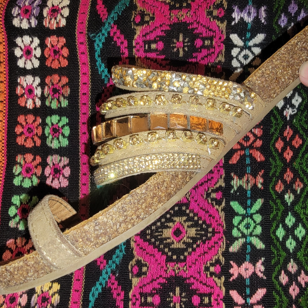 Yellowbox Gold and Silver Embellished Women's Sandals